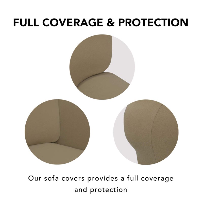 PureFit Super Stretch Sofa Slipcover â€“ Spandex Non Slip Soft Couch Sofa Cover, Washable Furniture Protector with Non Skid Foam and Elastic Bottom for Kids, Pets ï¼ˆOversized Sofa, Tanï¼‰ - Image 3